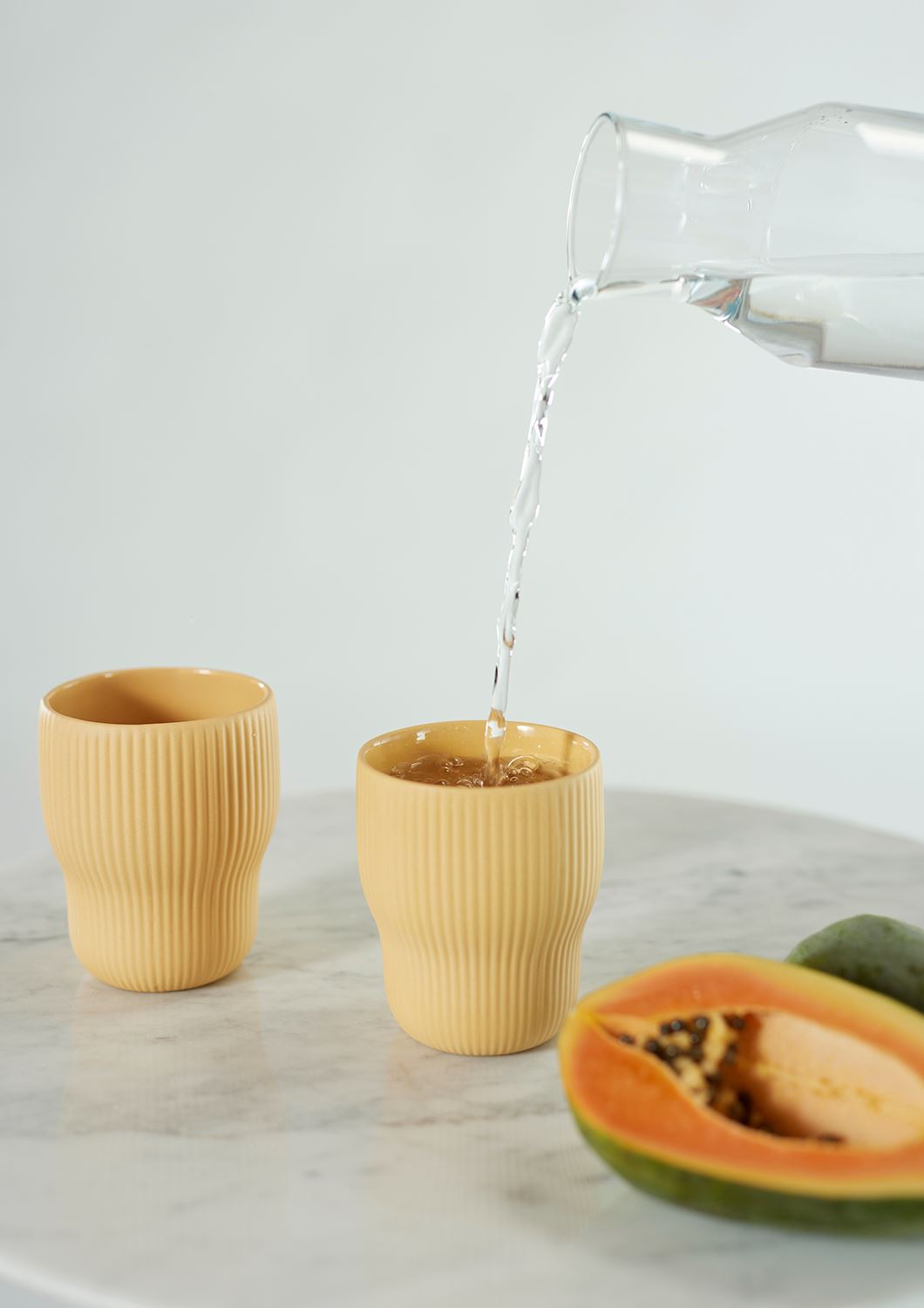 ANGUS & CELESTE Pigment Latte Cups Two Set - Tumeric COFFEE, TEA & DRINKS - Zabecca Living