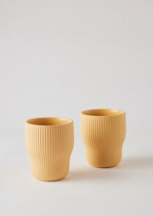 ANGUS & CELESTE Pigment Latte Cups Two Set - Tumeric COFFEE, TEA & DRINKS - Zabecca Living
