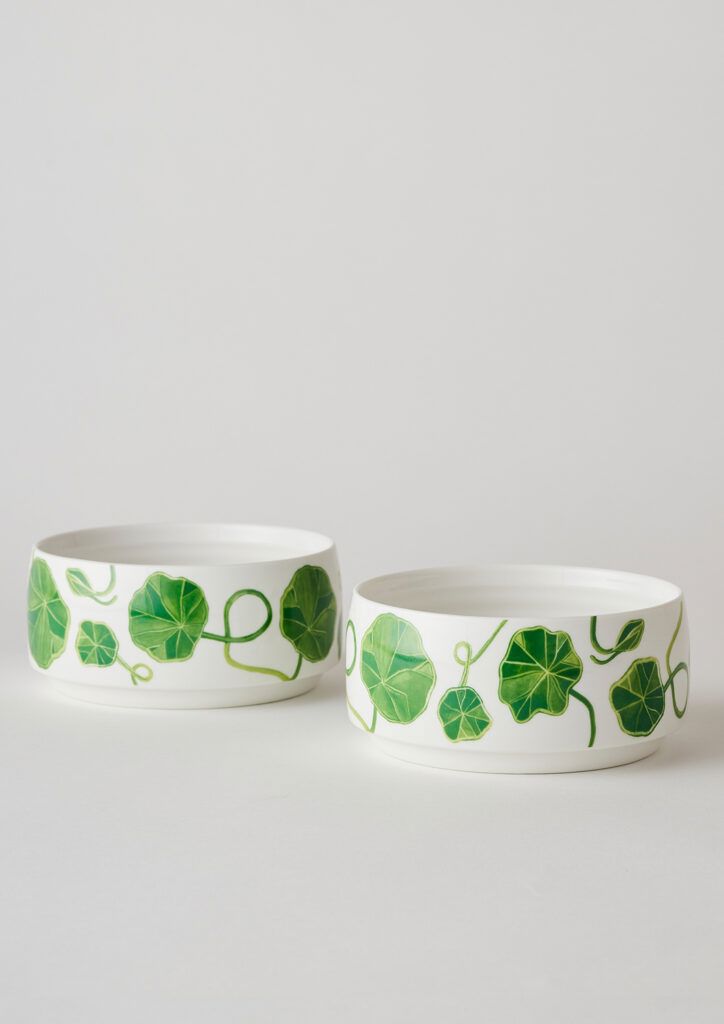 ANGUS &amp; CELESTE Sunny Day Stackable Bowl - Green Nasturtium bowl - Zabecca Living
