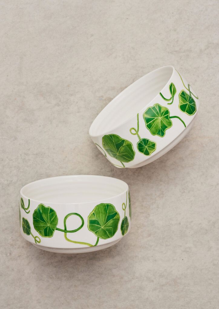 ANGUS &amp; CELESTE Sunny Day Stackable Bowl - Green Nasturtium bowl - Zabecca Living