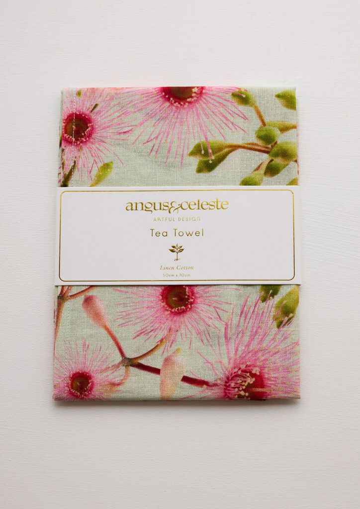 ANGUS & CELESTE Tea Towel - Fairy Floss Eucalyptus TEA TOWEL - Zabecca Living