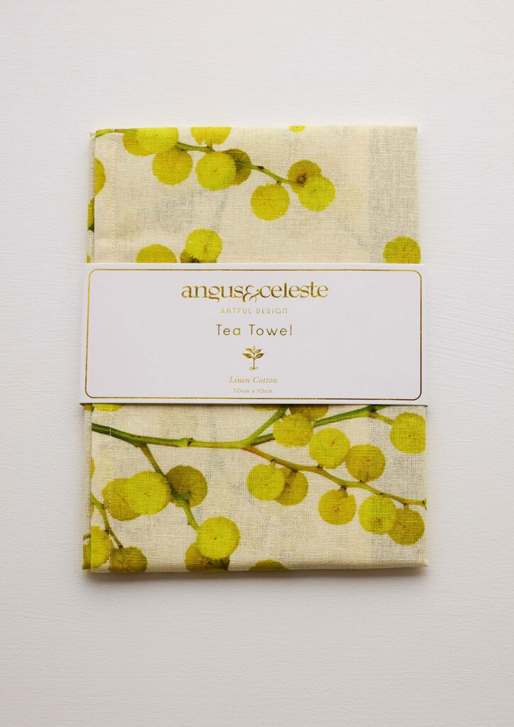ANGUS & CELESTE Tea Towel - Yellow Wattle TEA TOWEL - Zabecca Living