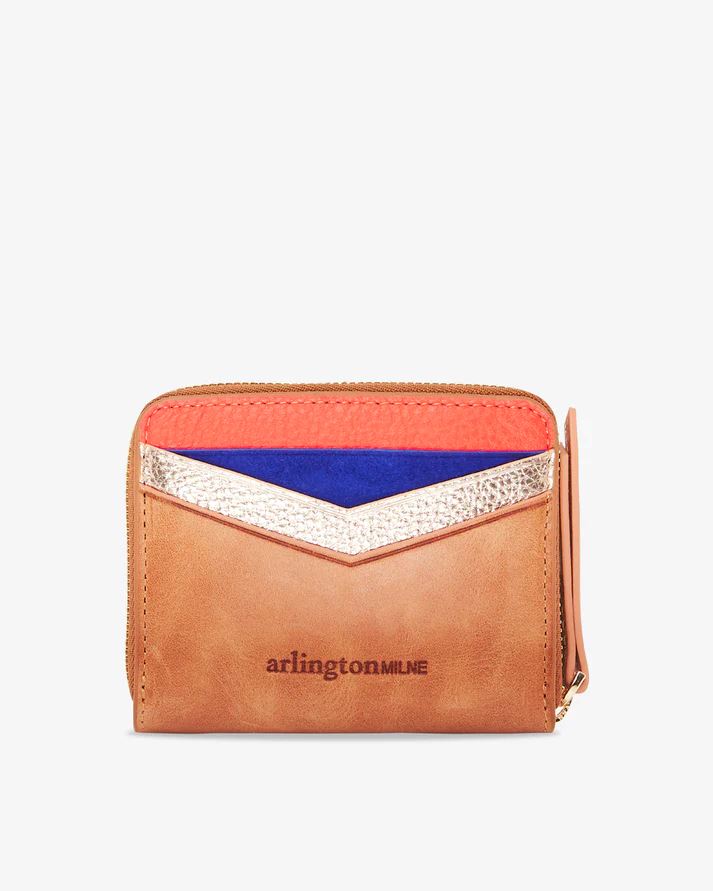 ARLINGTON MILNE Alexis Zip Purse - Vintage Tan Multi Purse - Zabecca Living