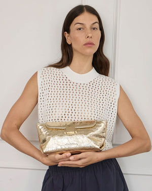 ARLINGTON MILNE Aurora Bag - Gold Crinkle HANDBAG - Zabecca Living