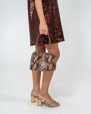 ARLINGTON MILNE Martha Bag - Caramel Python HANDBAG - Zabecca Living