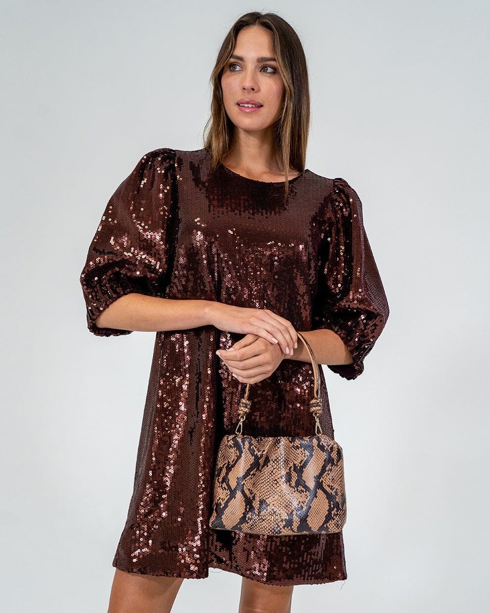 ARLINGTON MILNE Martha Bag - Caramel Python HANDBAG - Zabecca Living