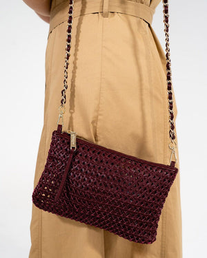 ARLINGTON MILNE Mimi Crossbody - Burgundy HANDBAG - Zabecca Living