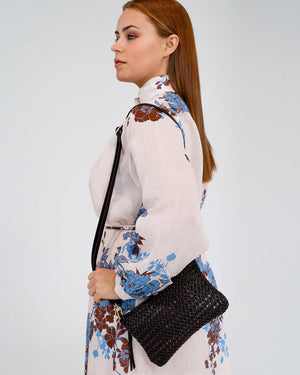 ARLINGTON MILNE Molly Weave Crossbody - Chocolate HANDBAG - Zabecca Living
