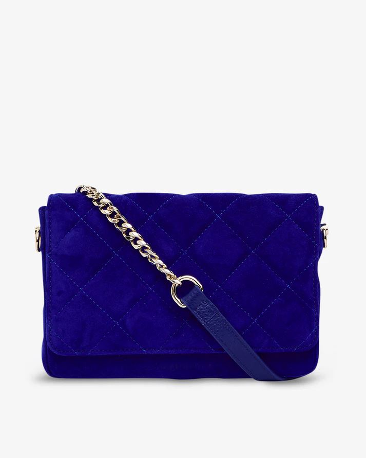 ARLINGTON MILNE Sarah Crossbody - Cobalt Suede HANDBAG - Zabecca Living