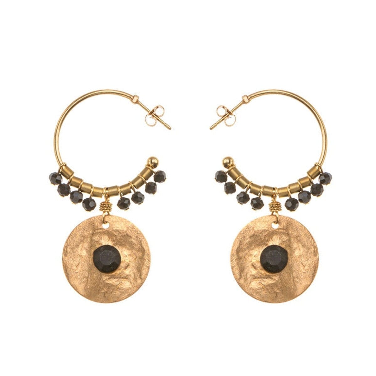 AYALA BAR Black &amp; Gold Hoop Orin Earrings Earrings - Zabecca Living