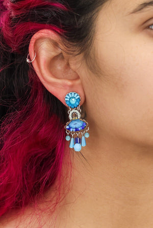 AYALA BAR Blue Beaded Earrings - Horizon Earrings - Zabecca Living