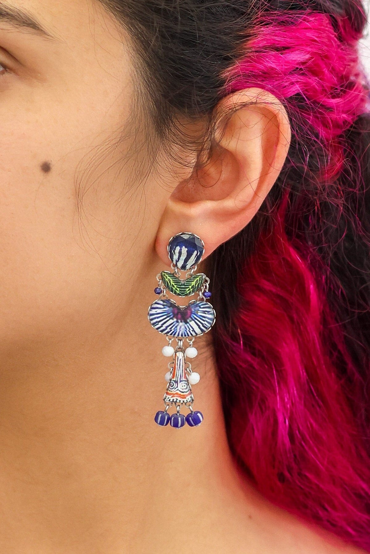 AYALA BAR Blue Domes Blue Glass Earrings - Paros Earrings - Zabecca Living