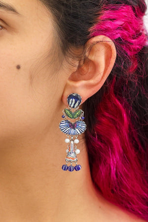 AYALA BAR Blue Domes Blue Glass Earrings - Paros Earrings - Zabecca Living