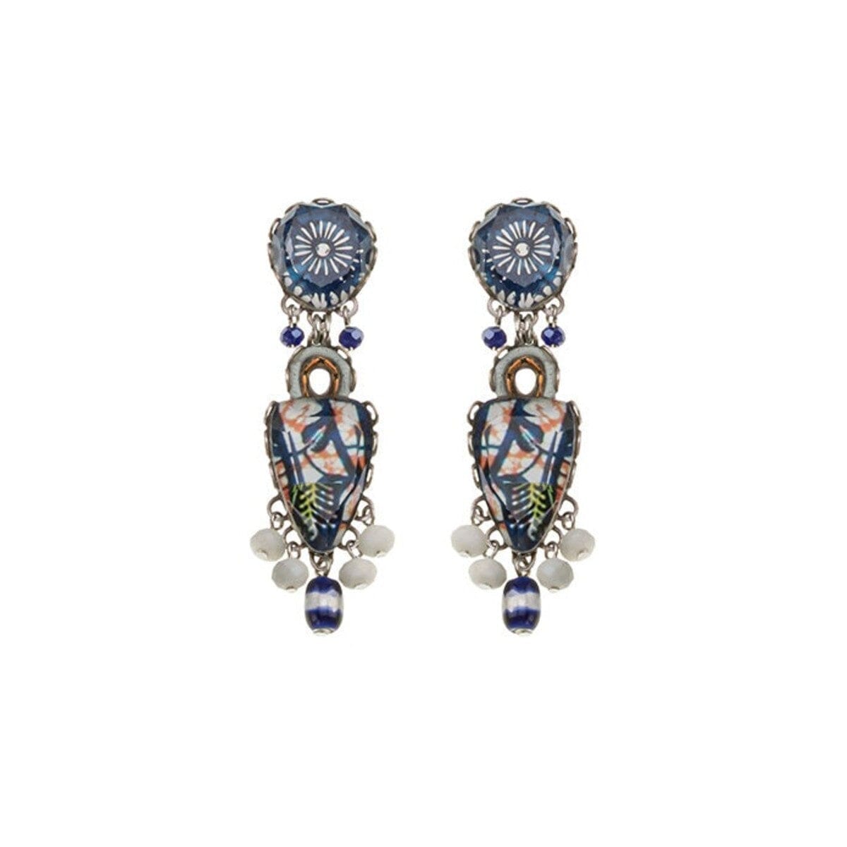 AYALA BAR Blue Domes Casual Glass Stud Earrings - Apollo Earrings - Zabecca Living