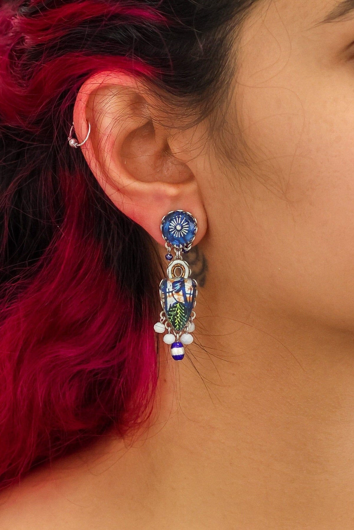AYALA BAR Blue Domes Casual Glass Stud Earrings - Apollo Earrings - Zabecca Living