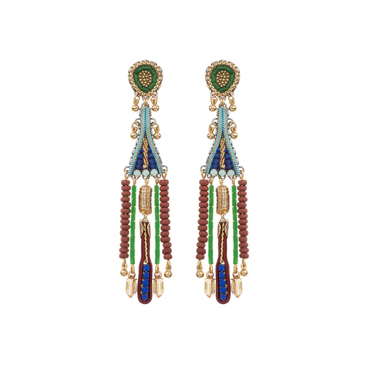 AYALA BAR Long Boho Beaded Onida Earrings Earrings - Zabecca Living