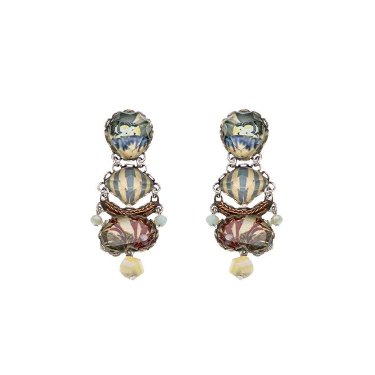 AYALA BAR Neptune's Garden Casual Glass Earrings - Kelp Earrings - Zabecca Living