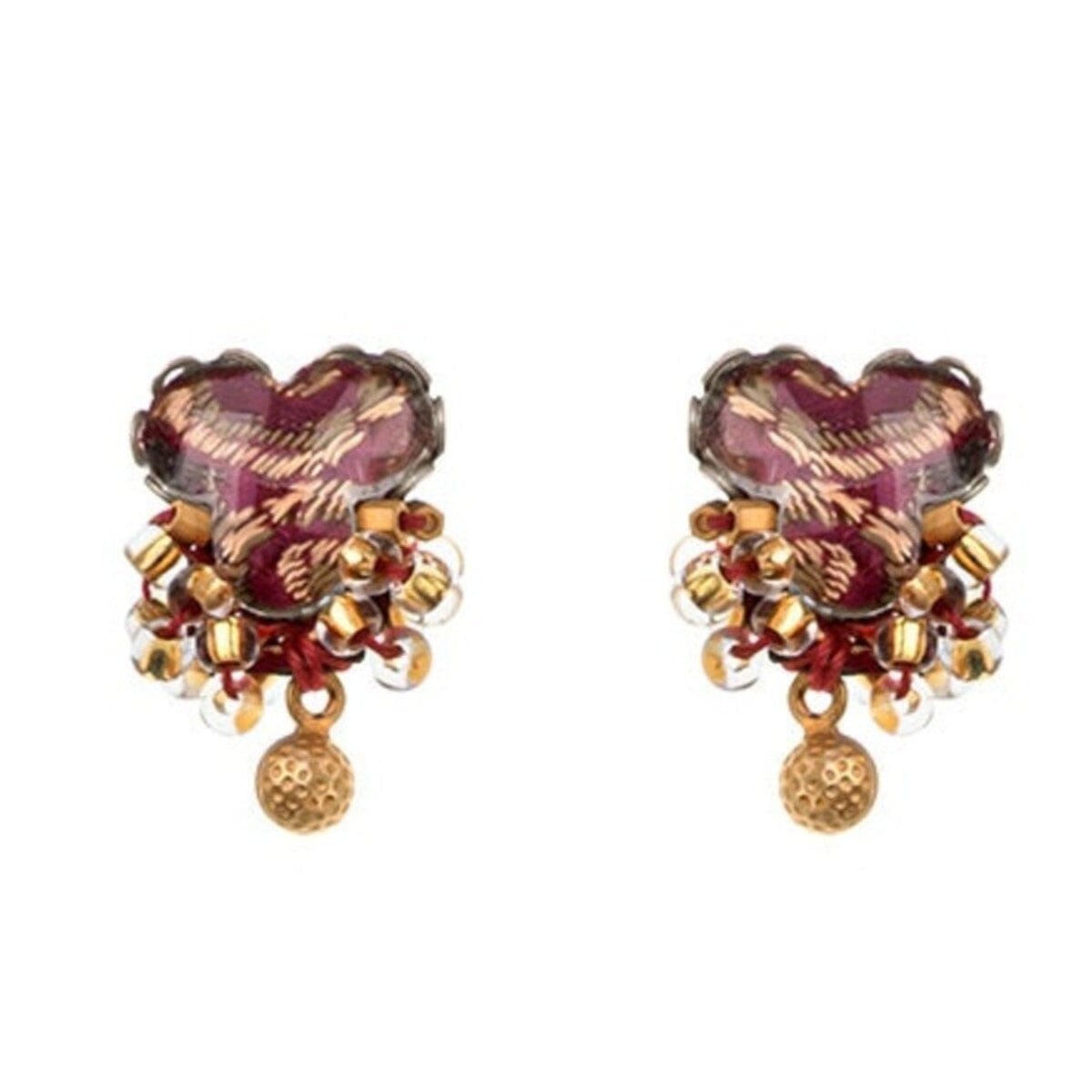 AYALA BAR Plum Wine Beaded Earrings - Baika Earrings - Zabecca Living