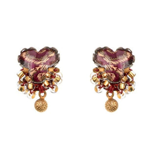 AYALA BAR Plum Wine Beaded Earrings - Baika Earrings - Zabecca Living