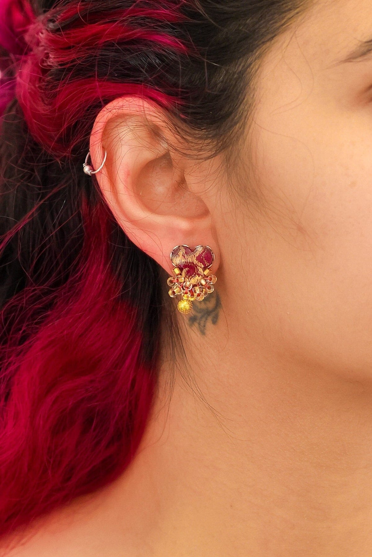 AYALA BAR Plum Wine Beaded Earrings - Baika Earrings - Zabecca Living
