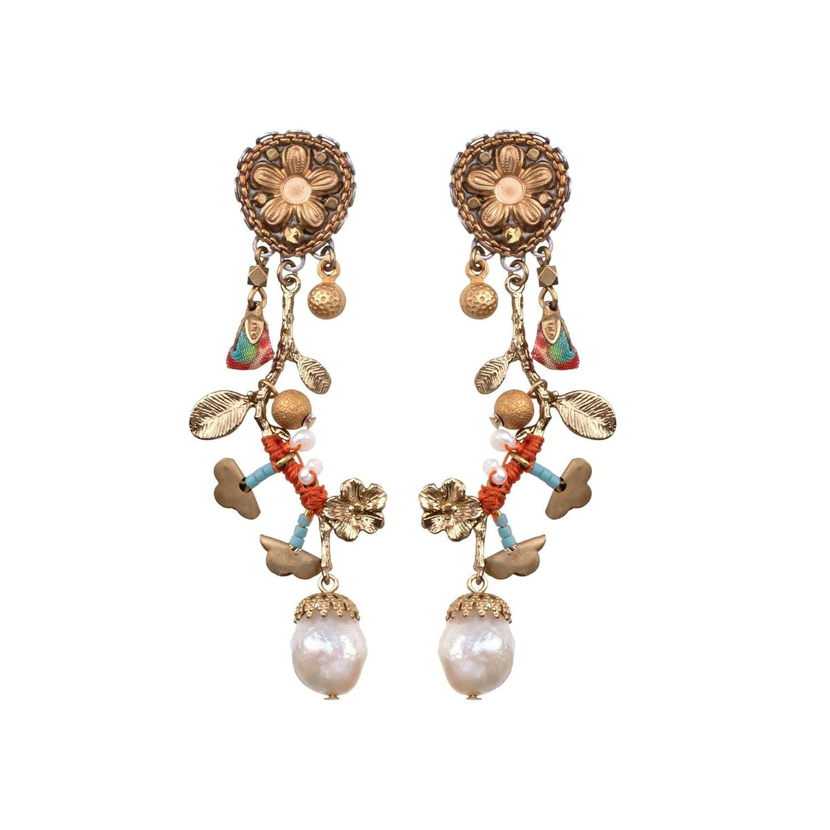 AYALA BAR Queen of Sheba Gold Flower Earrings - Dulciana Earrings - Zabecca Living