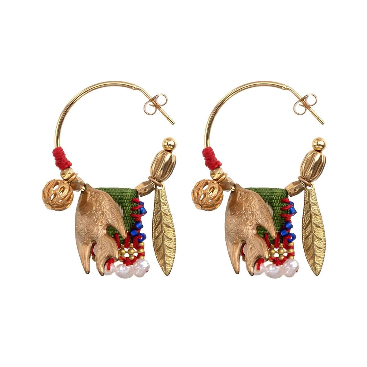 AYALA BAR Queen of Sheba Green Hoop Earrings - Jin Earrings - Zabecca Living