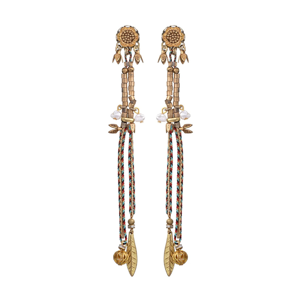 AYALA BAR Queen of Sheba Long Gold Earrings - Zara Earrings - Zabecca Living
