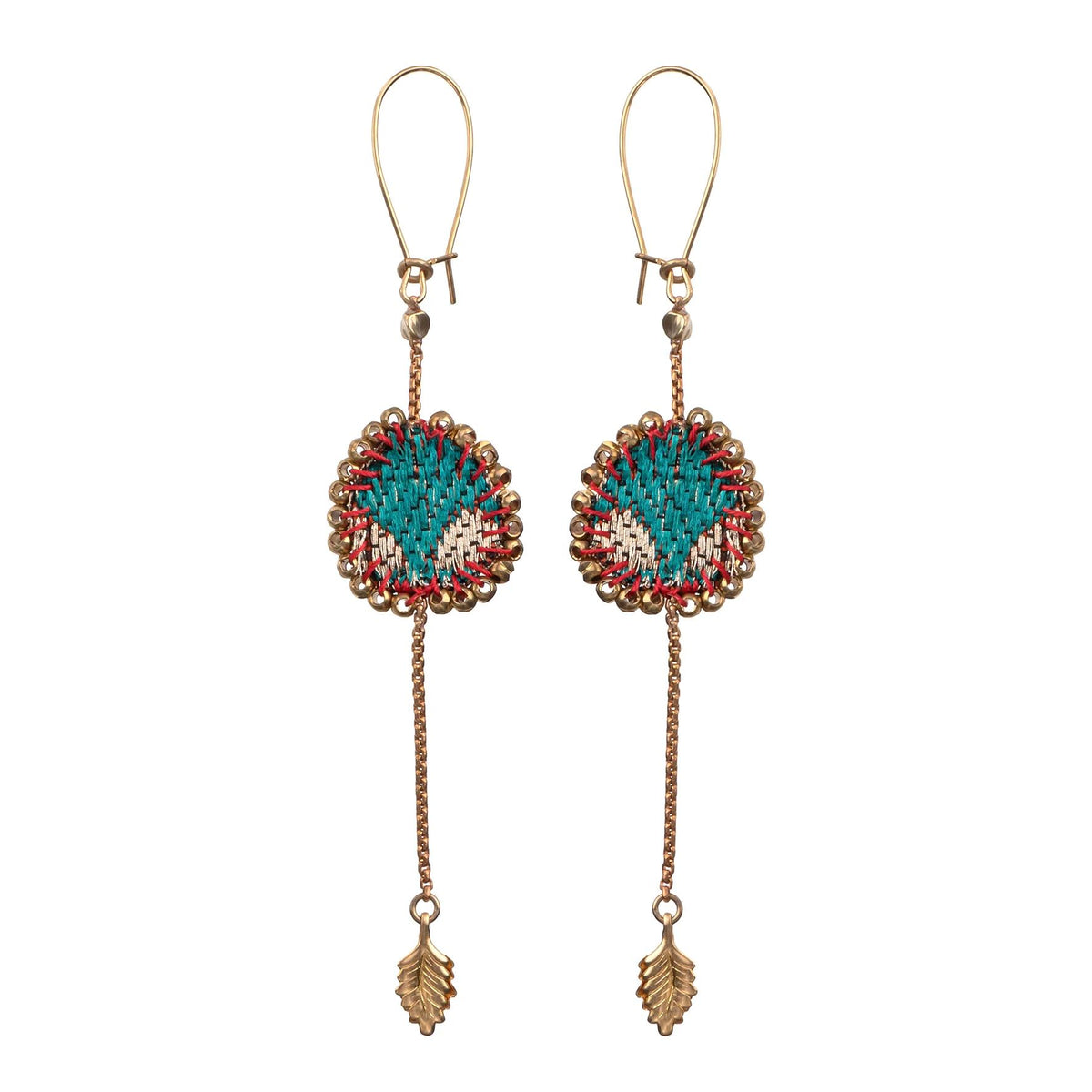 AYALA BAR Queen of Sheba Turquoise Long Earrings - Saffron Earrings - Zabecca Living