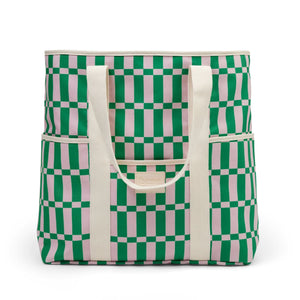 BASE Beach Base - Apple / Soft Pink Check Beach Bag - Zabecca Living