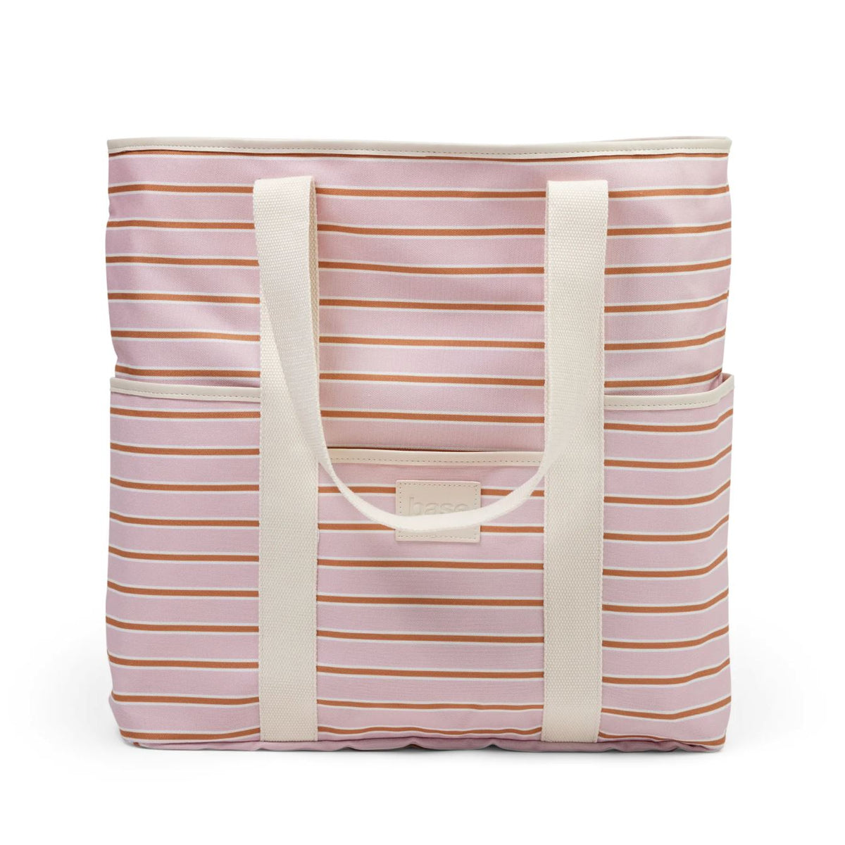 BASE Beach Base - Soft Pink / Rust Stripe Beach Bag - Zabecca Living