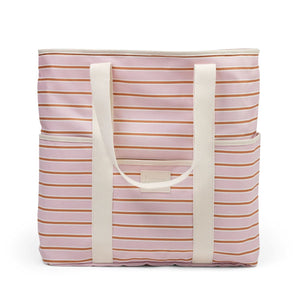 BASE Beach Base - Soft Pink / Rust Stripe Beach Bag - Zabecca Living