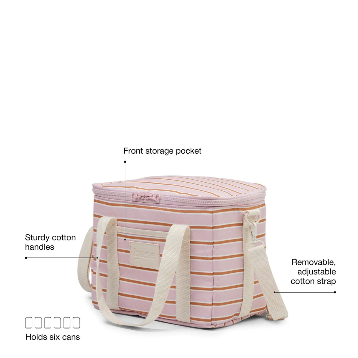 BASE Lunch Base - Soft Pink / Rust Stripe LUNCH BOX - Zabecca Living