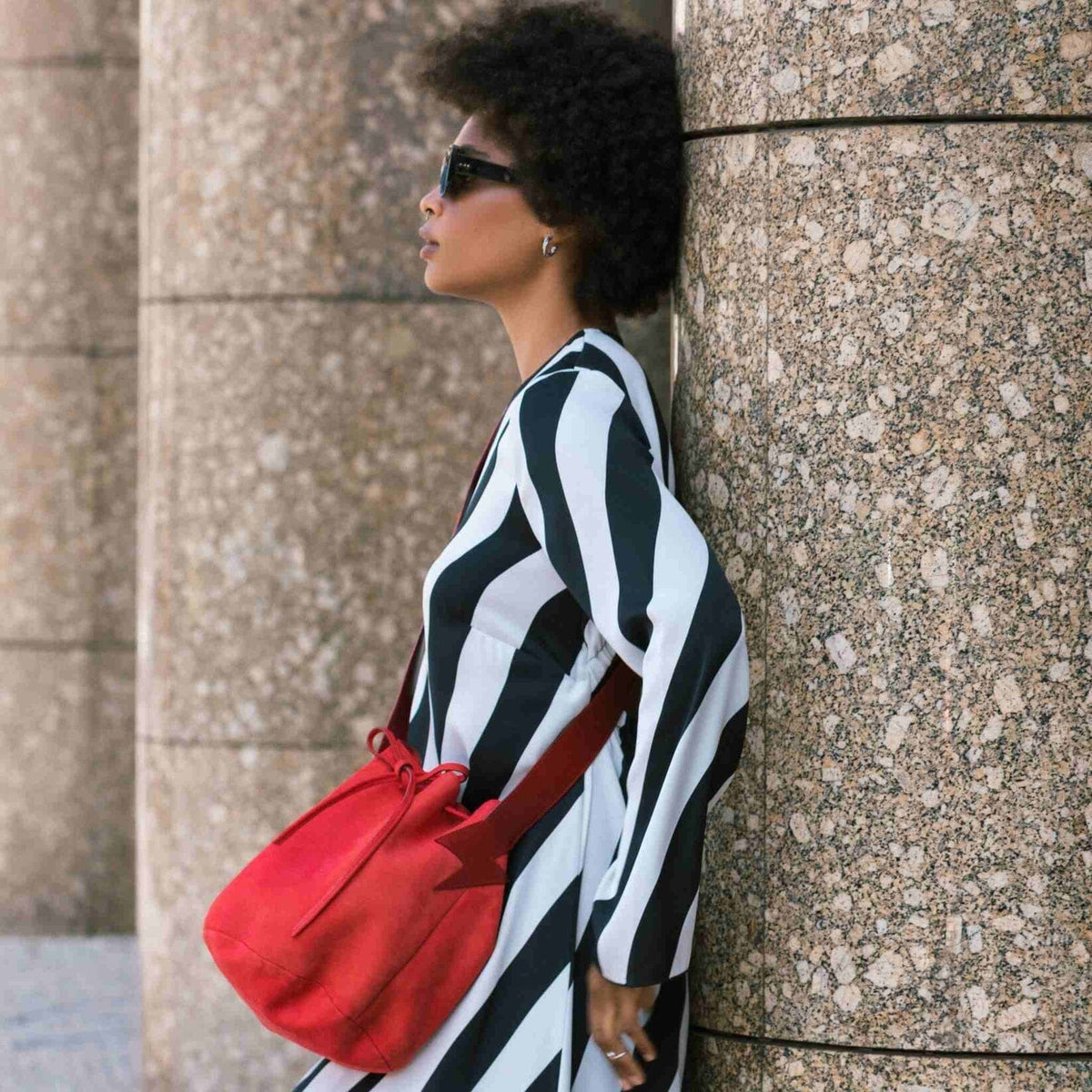 BE HOLD Bucket Bag - Coralla Red HANDBAG - Zabecca Living