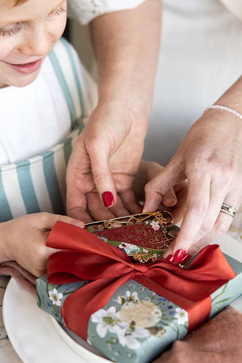 BESPOKE LETTERPRESS Fine Enamel Christmas Ornament - Sleigh FESTIVE DECORATIONS - Zabecca Living