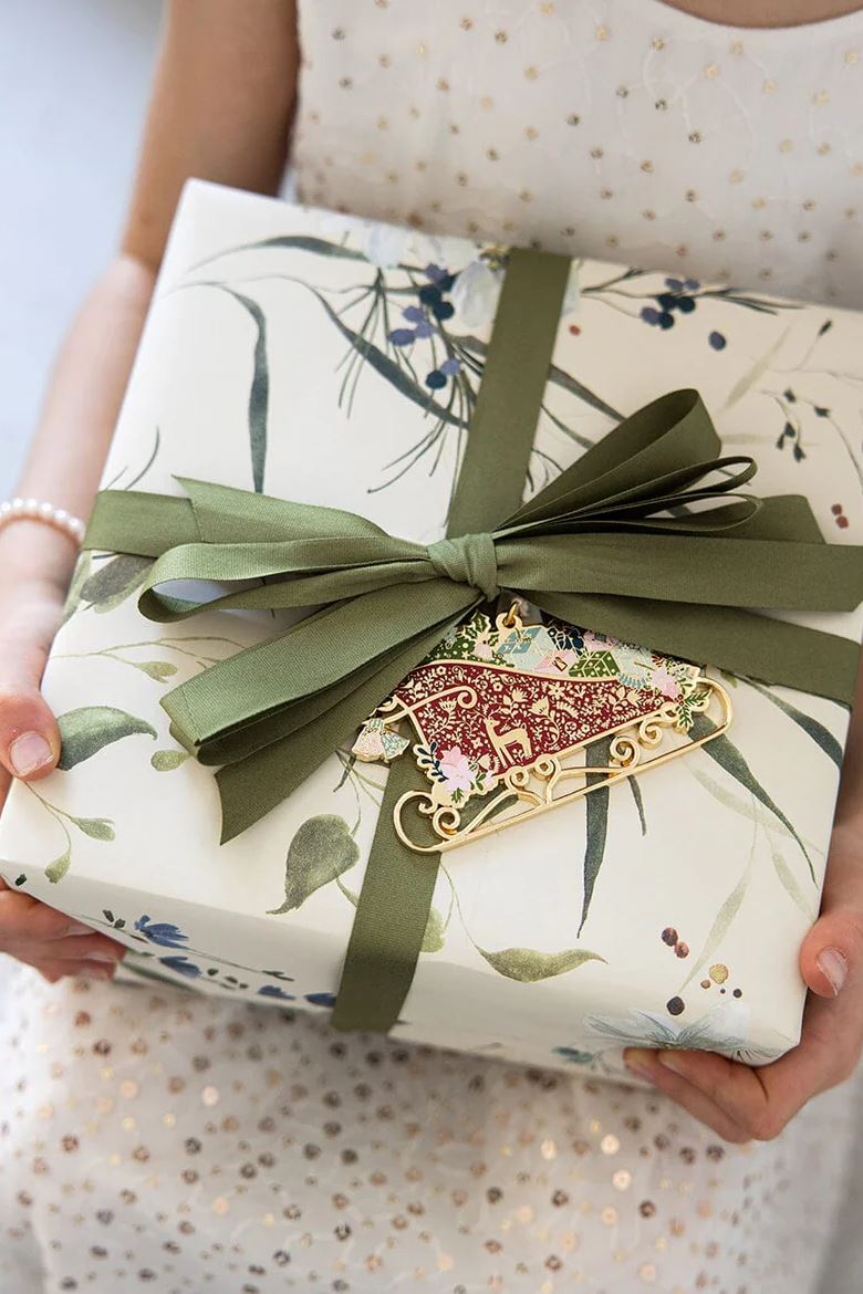 BESPOKE LETTERPRESS Fine Enamel Christmas Ornament - Sleigh FESTIVE DECORATIONS - Zabecca Living