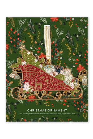 BESPOKE LETTERPRESS Fine Enamel Christmas Ornament - Sleigh FESTIVE DECORATIONS - Zabecca Living