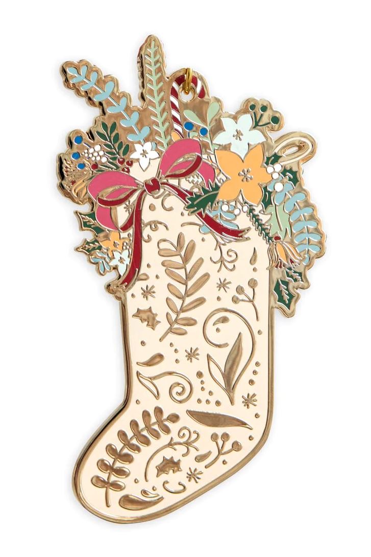 BESPOKE LETTERPRESS Fine Enamel Christmas Ornament - Stocking FESTIVE DECORATIONS - Zabecca Living