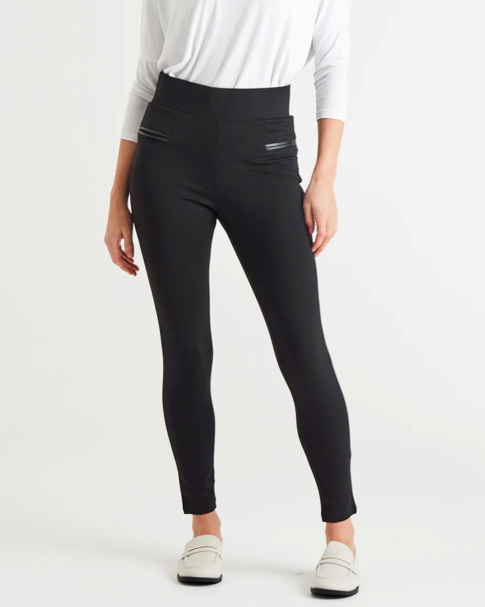 BETTY BASICS Gwen Stretchy Ponte Skinny Legging - Black JOGGER - Zabecca Living