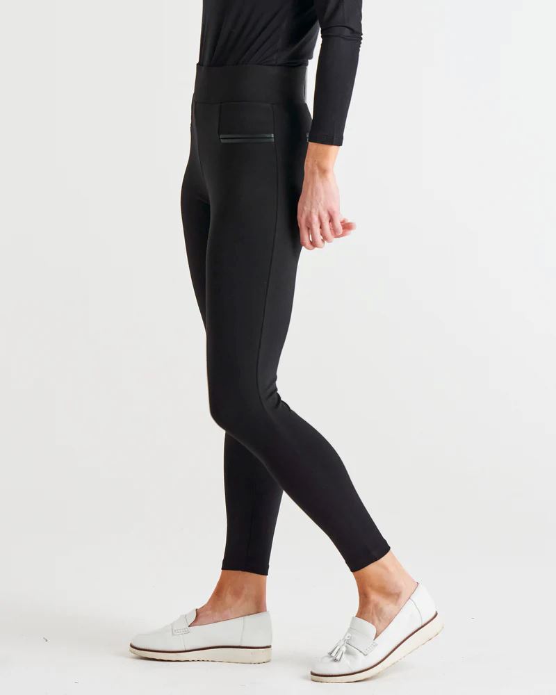 BETTY BASICS Gwen Stretchy Ponte Skinny Legging - Black JOGGER - Zabecca Living