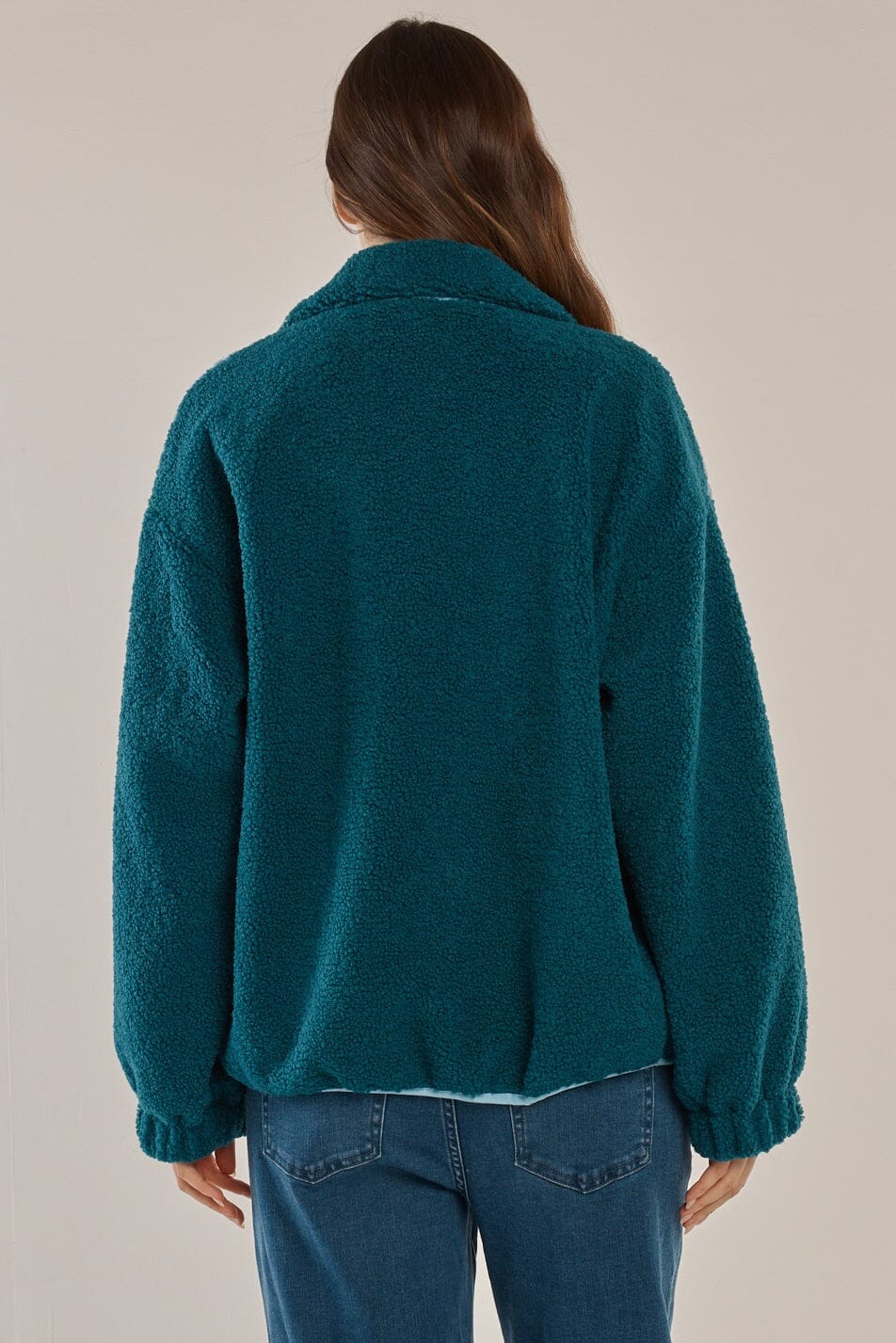 BETTY BASICS Jayne Fleece Jacket - Teal Green/Blue Jackets - Zabecca Living