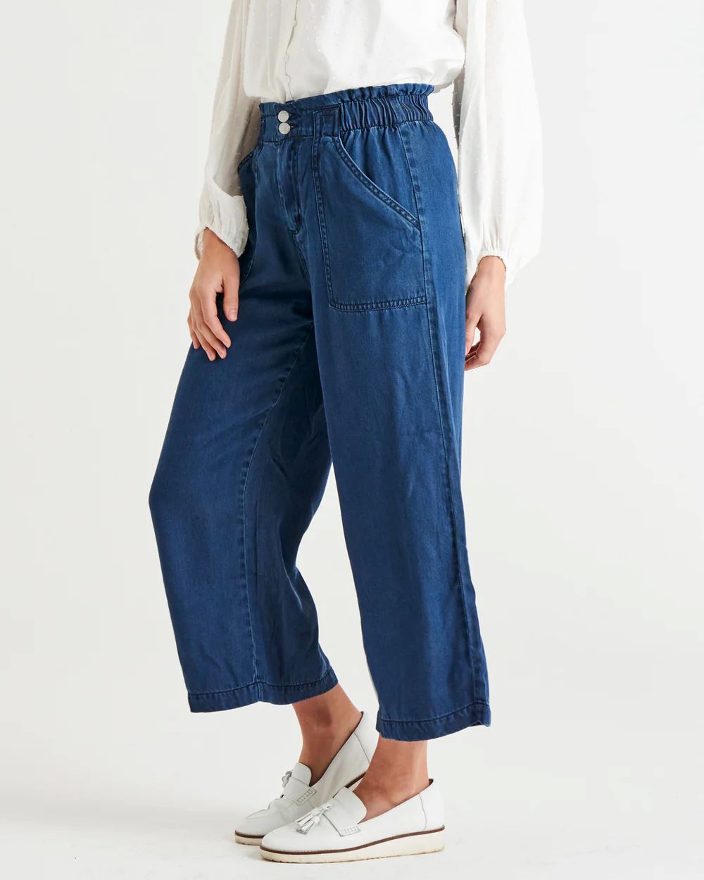 BETTY BASICS Lexton Wide Leg Pant - Dark Rinse PANTS - Zabecca Living