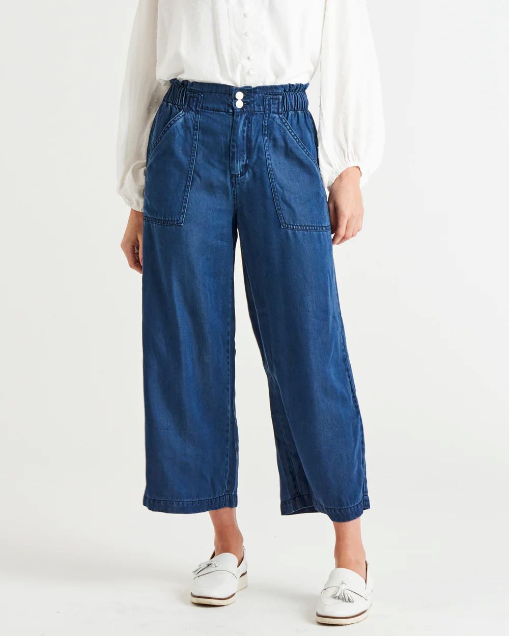 BETTY BASICS Lexton Wide Leg Pant - Dark Rinse PANTS - Zabecca Living