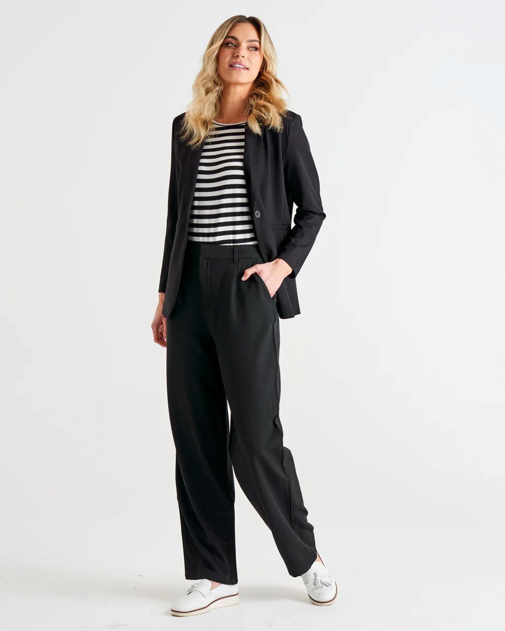 BETTY BASICS Portsea Blazer - Black Jacket - Zabecca Living