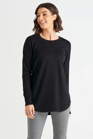 BETTY BASICS Sophie Relaxed Knit Jumper - Black Jumpers + Knitwear - Zabecca Living