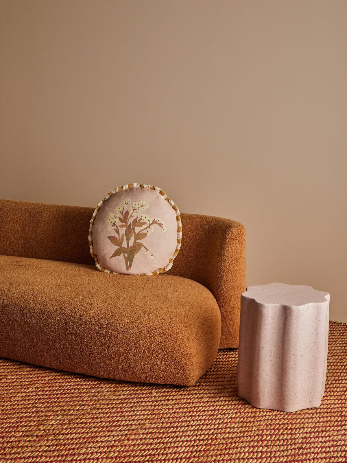 BONNIE &amp; NEIL Forget Me Not Caramel Linen Cushion Cushion - Zabecca Living