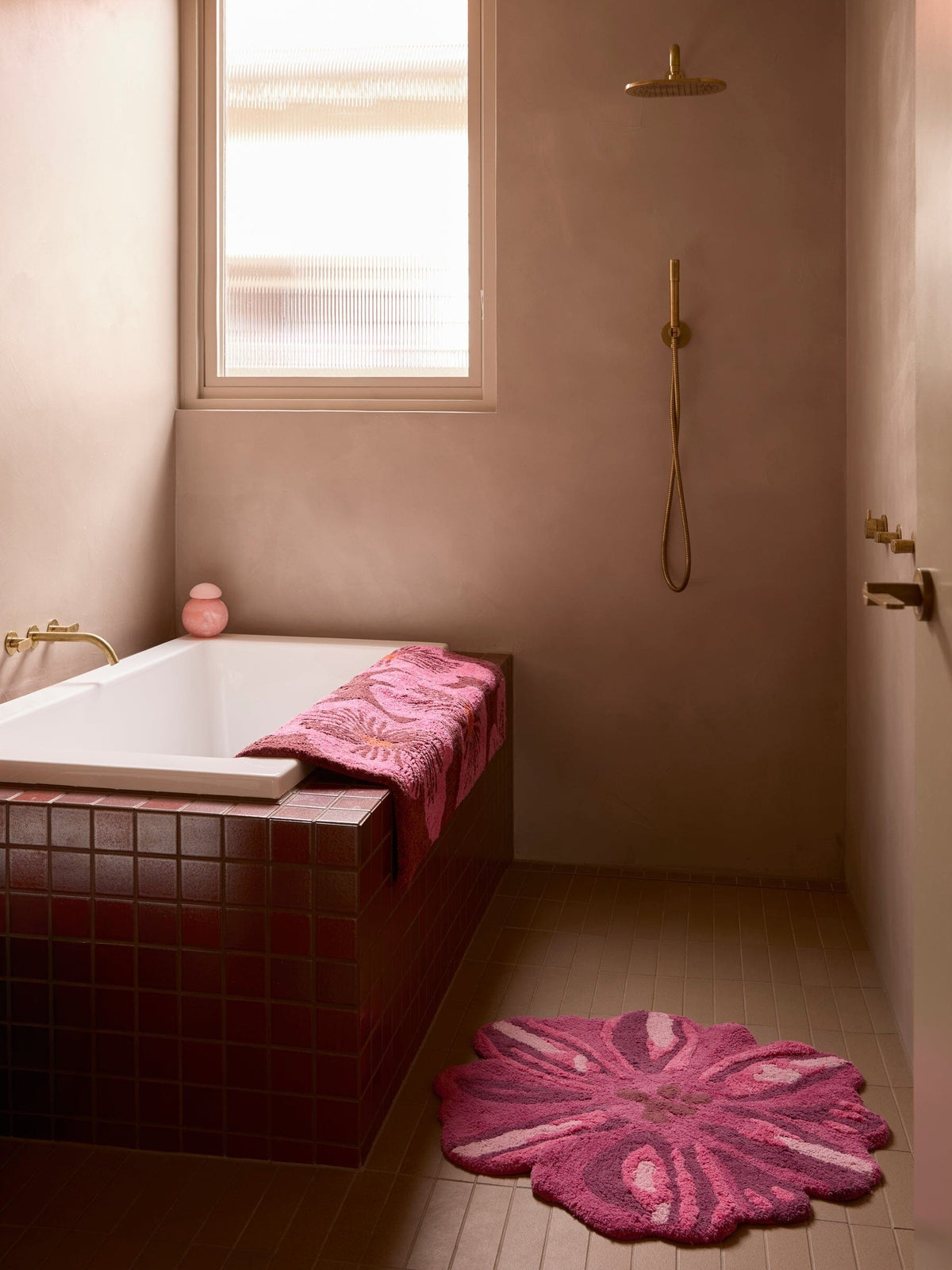 BONNIE &amp; NEIL Jardin Pink Long Bath Mat BATHROOM - Zabecca Living