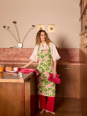 BONNIE & NEIL Linen Apron - Geranium Multi - Zabecca Living