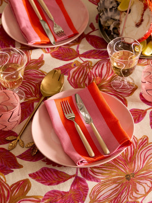 BONNIE & NEIL Linen Tea Towel - Bold Stripe Sorbet - Zabecca Living