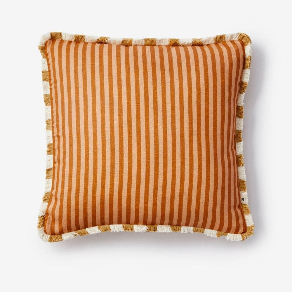 BONNIE &amp; NEIL Pinstripe Nutmeg Linen Cushion Cushion - Zabecca Living