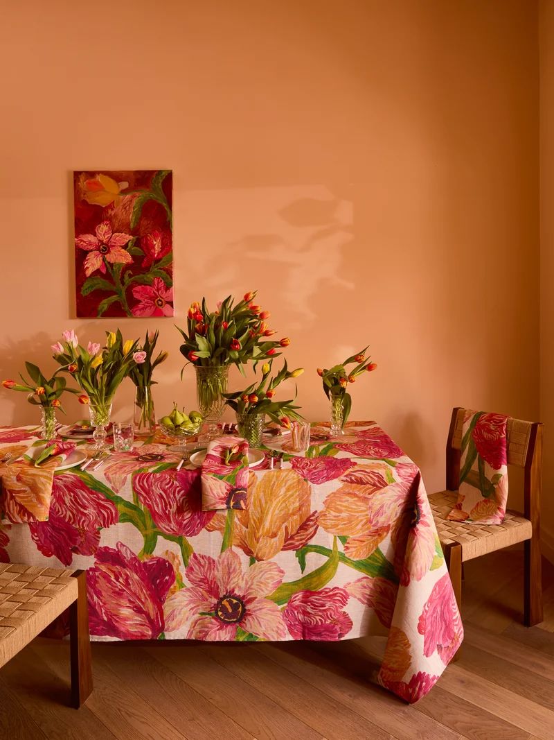 BONNIE & NEIL Tulip Multi Linen Tablecloth - Medium KITCHEN + DINING - Zabecca Living